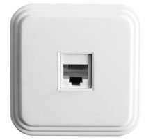 Розетка компьютерная 1-местная Stekker PST00-21-20 (РК8-01) RJ-45 IP20 белый 39706