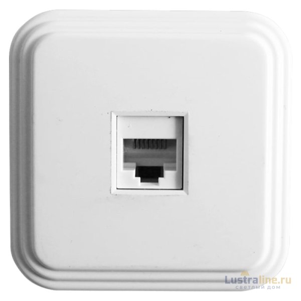 Розетка компьютерная 1-местная Stekker PST00-21-20 (РК8-01) RJ-45 IP20 белый 39706