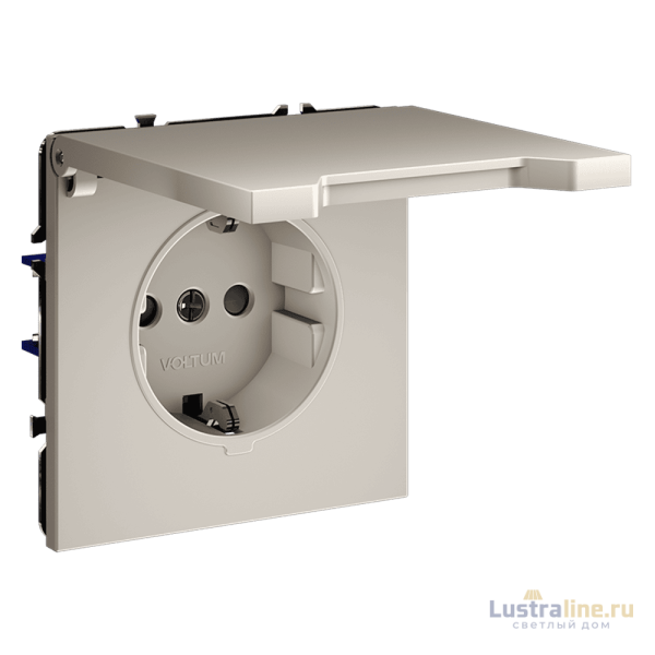 Розетка с защитными шторками и крышкой Voltum S70 VLS040303