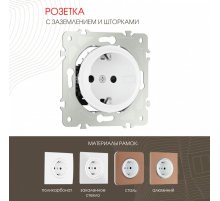 Розетка с заземлением и шторками Arte Milano 202.40-1.white