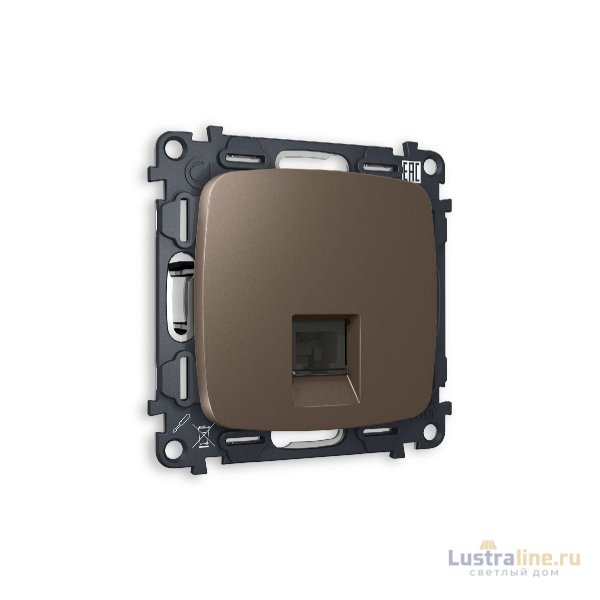 Комплект механизма компьютерной розетки RJ-45(8P8C) CAT6 со шторкой Ambrella Volt Omega MO642010