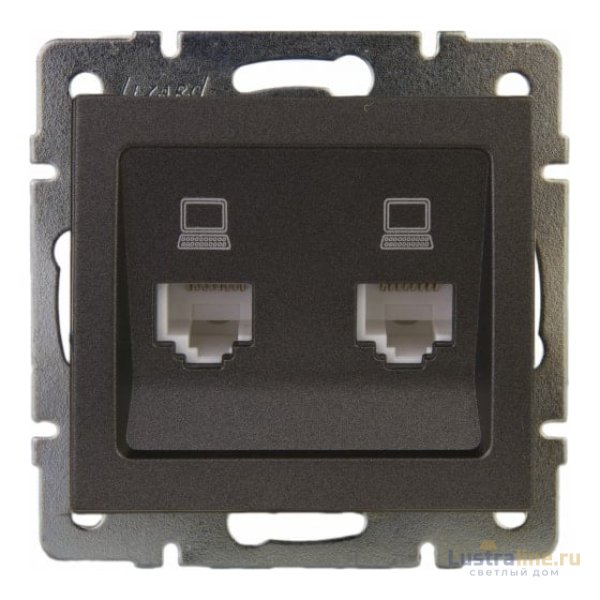 Розетка компьютерная двойная Lezard Rain 703-4188-141