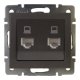 Розетка компьютерная двойная Lezard Rain 703-4188-141