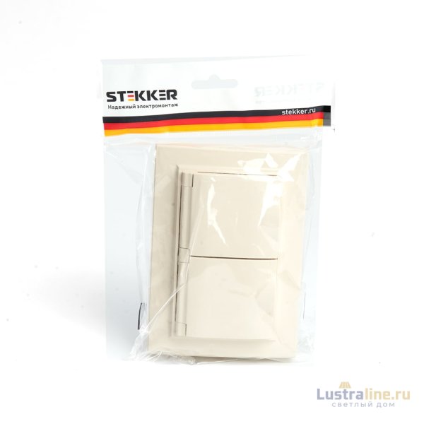 Розетка 2-местная с/з с крышкой Stekker Эрна PST16-9015-02 49137 Розетка 2-местная с/з с крышкой Stekker Эрна PST16-9015-02 49137