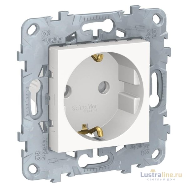 Розетка Schneider Electric Unica New б/з со шторками 16A 250V NU503718
