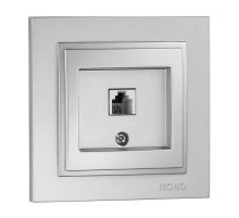 Розетка телефонная Rj45 Cat3 Mono Electric Despina серебро 102-212105-124