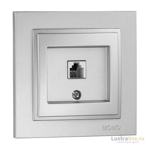 Розетка телефонная Rj45 Cat3 Mono Electric Despina серебро 102-212105-124