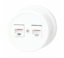 Розетка RJ45 информационная двойная Bironi Лизетта B1-302-01