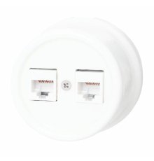 Розетка RJ45 информационная двойная Bironi Лизетта B1-302-01