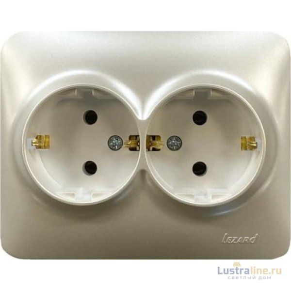 Розетка двойная с/з Lezard Karina Life 708-3000-127B