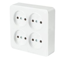 Розетка 4-местная б/з Stekker София MST10-14S-01 49309