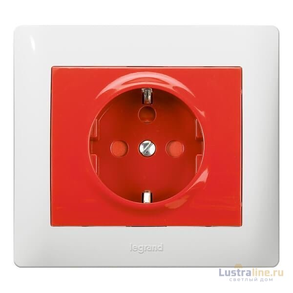 Розетка 2К+3 Legrand Galea Life Magic 16A 250V с/з с блокировкой красная 771029