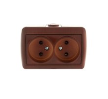 Розетка двойная б/з Lezard Nata 710-0600-128 Розетка двойная б/з Lezard Nata 710-0600-128