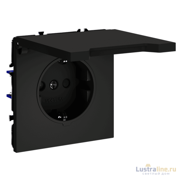 Розетка с защитными шторками и крышкой Voltum S70 VLS040308