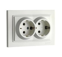 Розетка с заземлением двойная Mono Electric Despina 16А 250В белый 102-190004-120