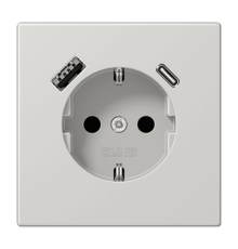 Розетка 2K+З USB Typ AC Jung LS1520-15CALG