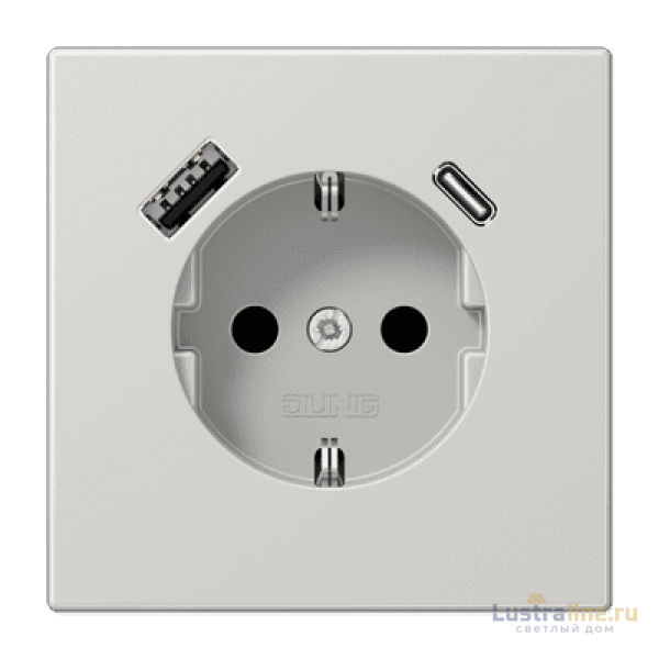Розетка 2K+З USB Typ AC Jung LS1520-15CALG