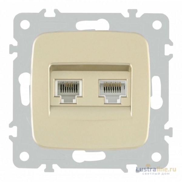 Розетка телефонная RJ11 + компьютерная RJ45 Arte Milano 205.44-1.shampan