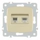 Розетка телефонная RJ11 + компьютерная RJ45 Arte Milano 205.44-1.shampan