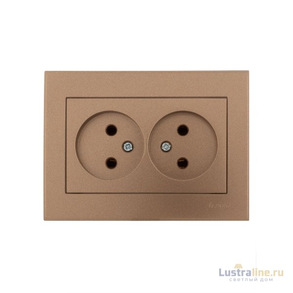 Розетка двойная б/з Lezard Rain 703-3131-128