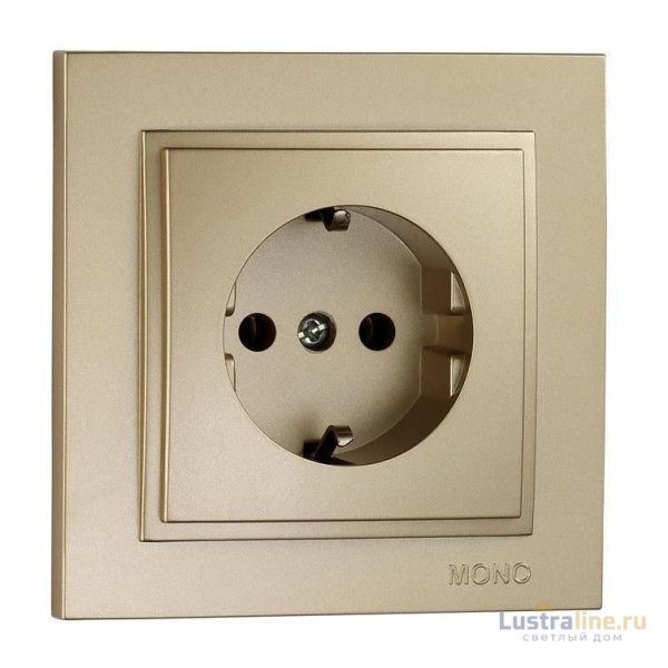Розетка с заземлением Mono Electric Despina 16А 250В титан 102-222221-117