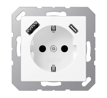Розетка 2K+З Jung A1520-15CAWWM