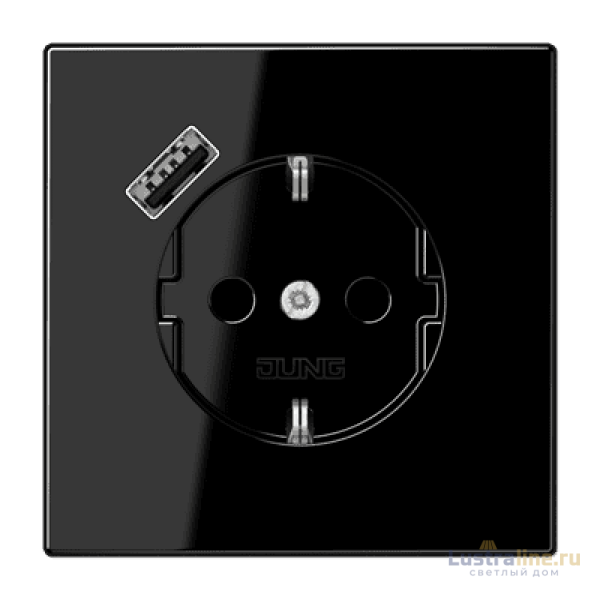 Розетка 2K+З USB Typ A Jung LS1520-18ASW