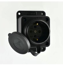 Розетка наружная прямая с заглушкой Lezard Каучук 106-0400-0103/103
