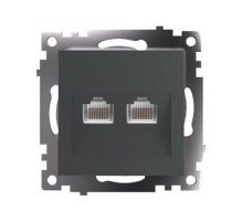 Розетка компьютерная 2-местная RJ-45 Stekker Катрин GLS00-7109-06 50008