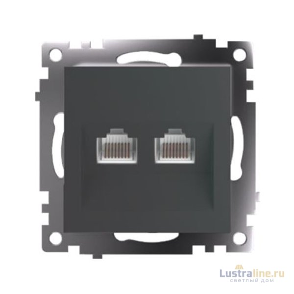 Розетка компьютерная 2-местная RJ-45 Stekker Катрин GLS00-7109-06 50008
