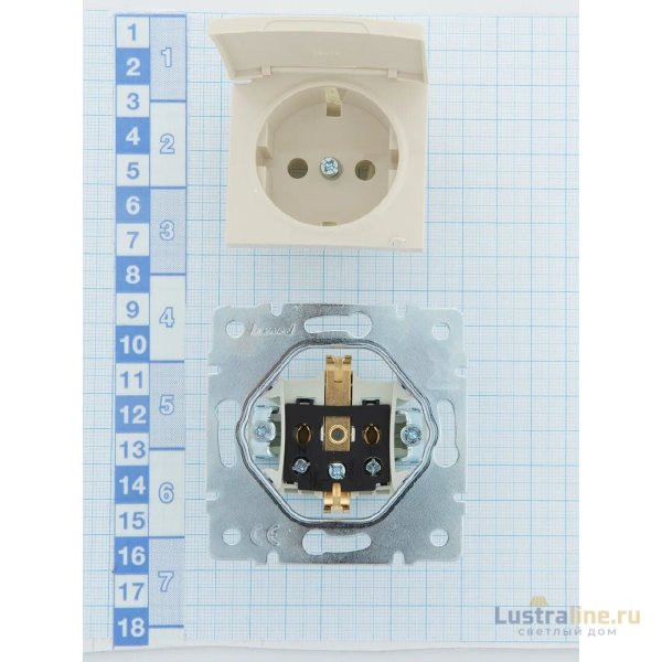 Розетка с/з с крышкой Lezard Karina 707-0388-123B