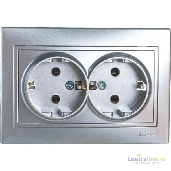 Розетка двойная с/з Lezard Mira 701-1010-127B