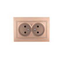 Розетка двойная б/з Lezard Mira 701-3131-128 Розетка двойная б/з Lezard Mira 701-3131-128