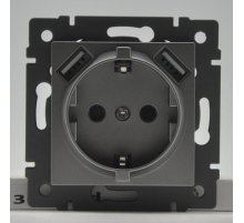 Механизм розетки с USB зарядкой Arlight SCT-MUAA-PL-GD-V (250V, 16A) 049821