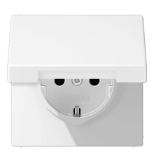Розетка Schuko с крышкой и шторками Jung LS1520BFKIKLWWM