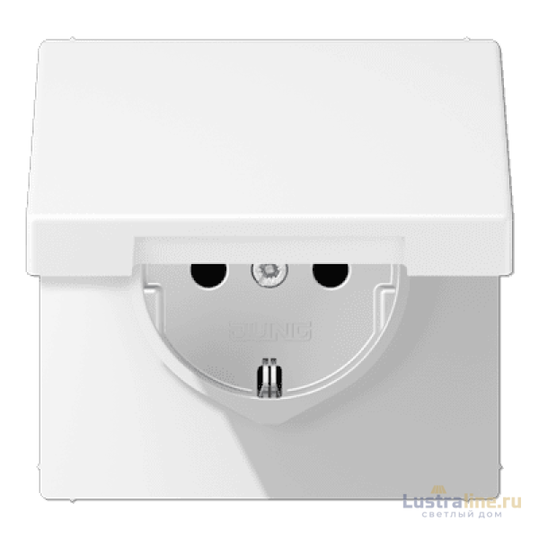 Розетка Schuko с крышкой и шторками Jung LS1520BFKIKLWWM
