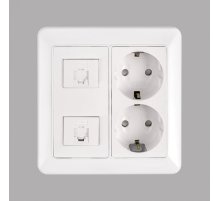 Розетка 2-местная з/к + TF.2 SHIN DONG-A WST 5747 WH
