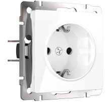Розетка с заземлением и шторками Werkel белый W1171101 4690389155123