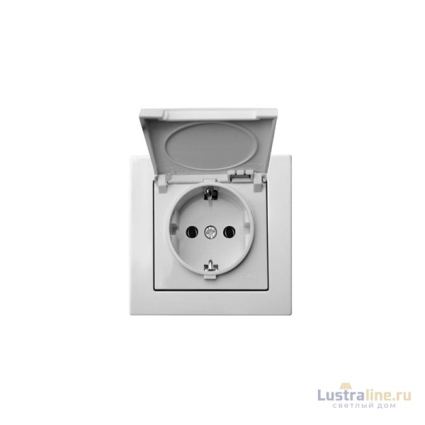 Розетка с заземлением и крышкой Liregus Epsilon 28-019