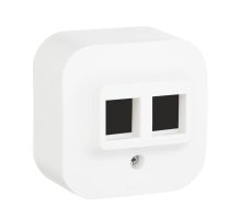Адаптер для розетки 2хRJ45 Legrand Quteo Keystone белый 782226