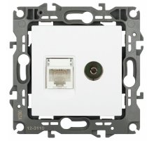 Розетка комбинированная RJ45+TV Эра 12-3110-01М Б0065691