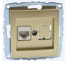 Розетка компьютерная Rj45 Cat6 Mono Electric Despina-Larissa титан 500-002205-125