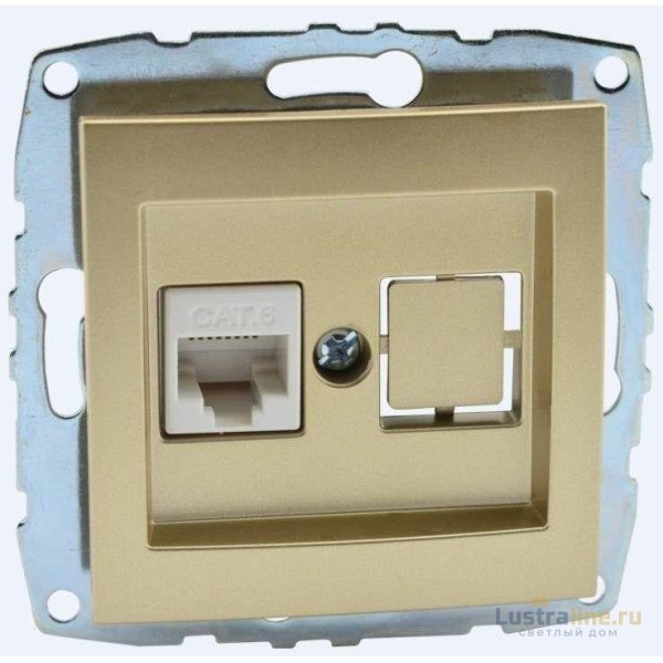 Розетка компьютерная Rj45 Cat6 Mono Electric Despina-Larissa титан 500-002205-125