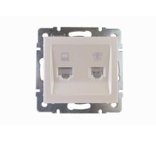 Розетка компьютер+телефон Lezard Rain 703-3088-143