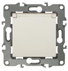 Розетка 2P+E Schuko со шторками с крышкой Эра 12-2103-02 Б0014694