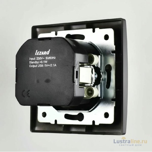 Розетка с/з + USB Lezard Karina 707-4288-181