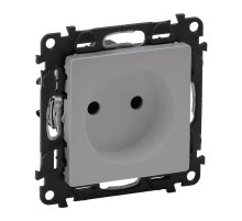 Розетка Legrand Valena Life 16A 250V б/з с защитными шторками безвинтовой зажим алюминий 753616