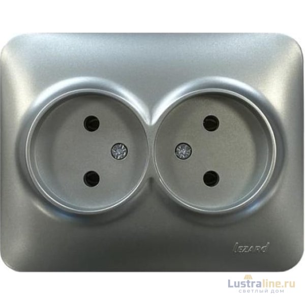 Розетка двойная б/з Lezard Karina Life 708-4300-128B