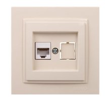 Розетка компьютерная Rj45 Cat6 Mono Electric Despina крем 102-170005-125