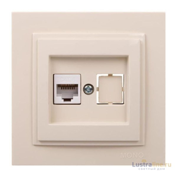 Розетка компьютерная Rj45 Cat6 Mono Electric Despina крем 102-170005-125